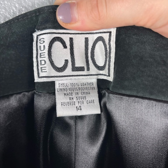 Clio Suede 100% Leather Retro Pull On Pants Women’s 14 High Rise Vintage Western - Picture 6 of 9